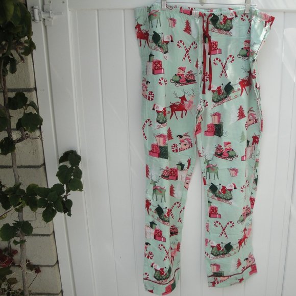 Wondershop Pants Christmas Print Green Flannel Print XXL - Picture 1 of 2